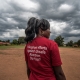 Milly Namulindwa, a teacher and VODA community volunteer, wears a t-shirt advocating for safe abortions in Kasawo, Uganda.