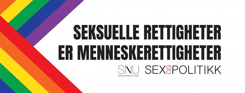PRIDE banner - seksuelle rettigheter er menneskerettigheter
